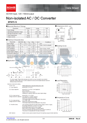 BP5075-12 datasheet - Non-isolated AC / DC Converter