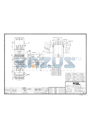 020122MR008S222ZA datasheet - USB SERIES A TYPE DUAL PORT DIP TYPE