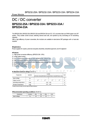 BP5232-25A datasheet - DC / DC converter