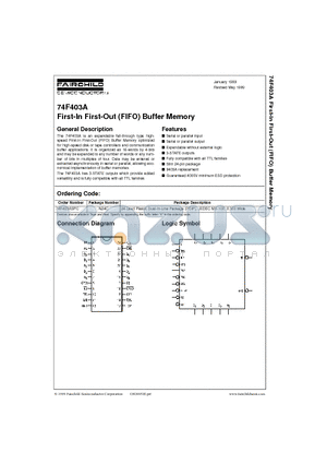 74F403 datasheet - First-In First-Out (FIFO) Buffer Memory