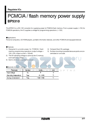 BP5310 datasheet - PCMCIA / flash memory power supply