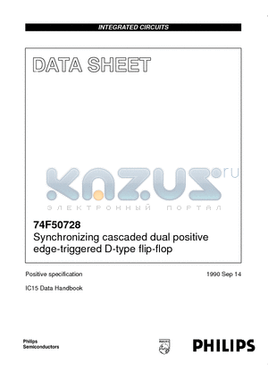 74F50728 datasheet - Synchronizing cascaded dual positive edge-triggered D-type flip-flop