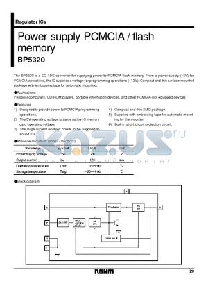 BP5320 datasheet - Power supply PCMCIA / flash memory