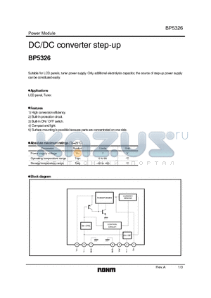 BP5326 datasheet - DC/DC converter step-up