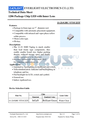 11-21-GHC-YT1U2-2T_08 datasheet - 1206 Package Chip LED with Inner Lens