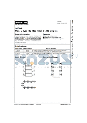 74F534PC datasheet - Octal D-Type Flip-Flop with 3-STATE Outputs