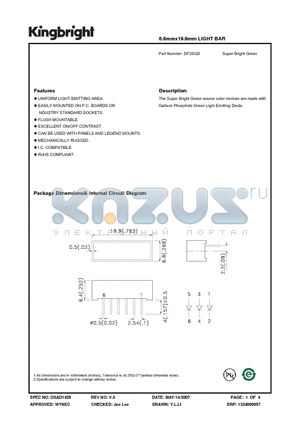 DF3SGD datasheet - 6.8mmx19.9mm LIGHT BAR