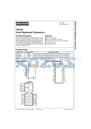 74F543 datasheet - Octal Registered Transceiver