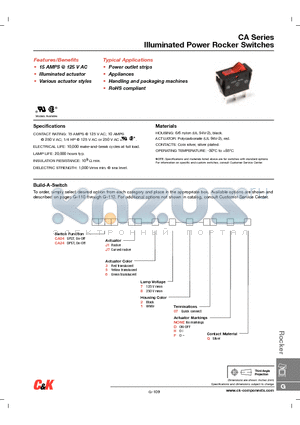 CA0437207DQ datasheet - Illuminated Power Rocker Switches