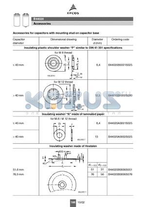 B44020J0006B008 datasheet - Accessories for capacitors with mounting stud on capacitor base