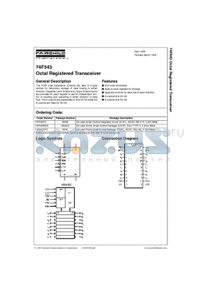 74F543SC datasheet - Octal Registered Transceiver