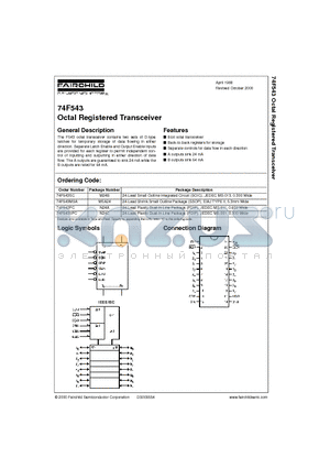 74F543SPC datasheet - Octal Registered Transceiver