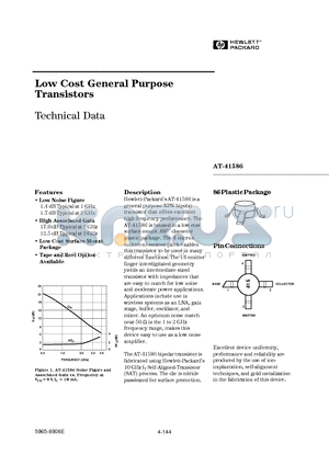 AT-41586 datasheet - Low Cost General Purpose Transistors