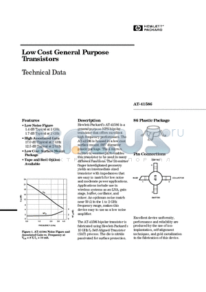 AT-41586-TR1 datasheet - Low Cost General Purpose Transistors