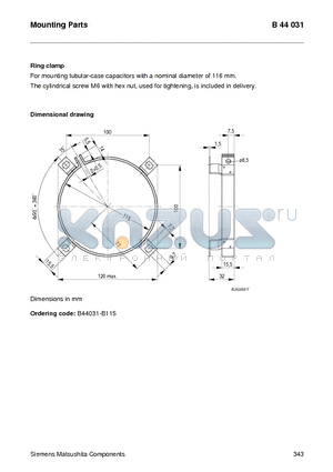 B44031 datasheet - Mounting Parts