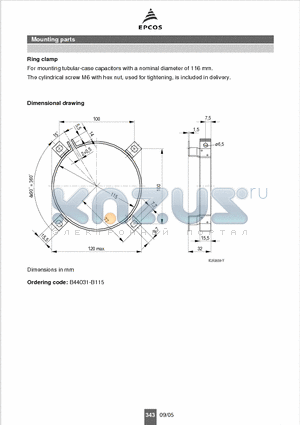 B44033-A3178 datasheet - Mounting parts