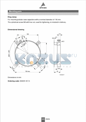 B44033-A4178 datasheet - Mounting parts