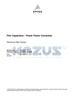 B44066D1420M400 datasheet - Harmonic filter reactor