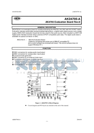 AKD4705-A datasheet - 2ch DAC with AV SCART switch