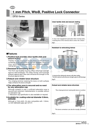 DF50A-11S-1C datasheet - 1 mm Pitch, WtoB, Positive Lock Connector