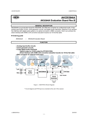 AKD5394A datasheet - 24bit A/D converter for professional audio