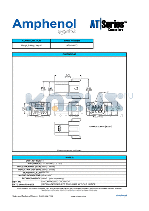 AT04-08PC datasheet - Recpt, 8 Way, Key C