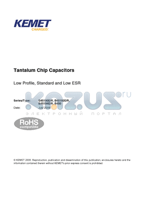 B450 datasheet - Low Profile, Standard and Low ESR