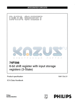 74F598 datasheet - 8-bit shift register with input storage registers 3-State
