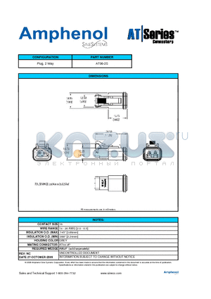 AT06-2S datasheet - Plug, 2 Way