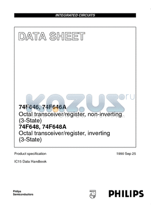 74F646A datasheet - Octal transceiver/register, non-inverting 3-State