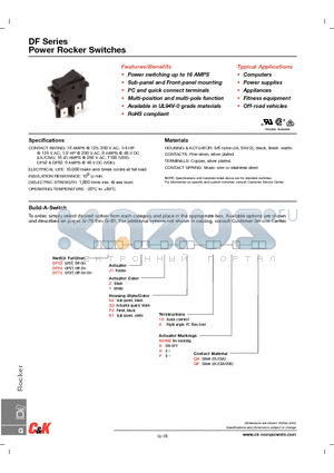 DF52J1215DQA datasheet - Power Rocker Switches