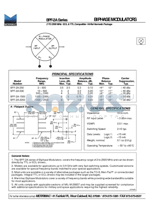 BPF-2A-1500 datasheet - BIPHASE MODULATORS