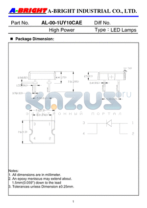 AL-00-1UY10CAE datasheet - High Power-LED Lamps