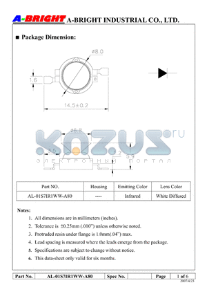 AL-01S7IR1WW-A80 datasheet - LED