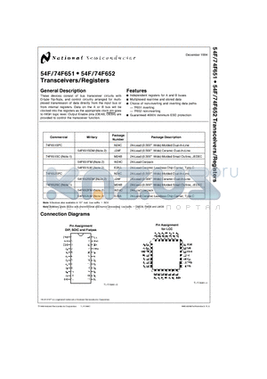 74F651SPC datasheet - Transceivers/Registers