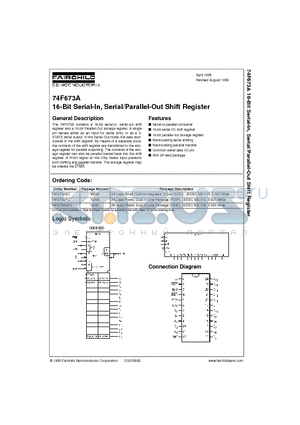 74F673ASC datasheet - 16-Bit Serial-In, Serial/Parallel-Out Shift Register