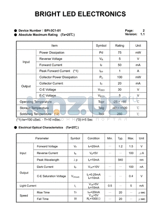 BPI-3C1-01 datasheet - LED