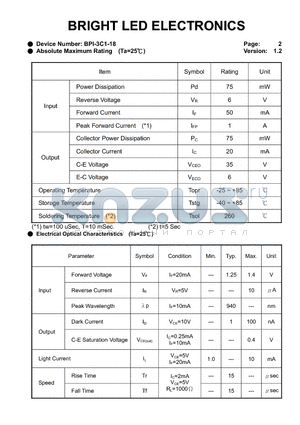 BPI-3C1-18 datasheet - LED