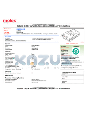 52116-0240 datasheet - 2.50mm (.098