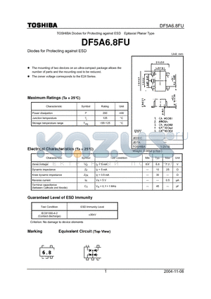DF5A68FU datasheet - DIODES FOR PROTECTING AGAINST ESD