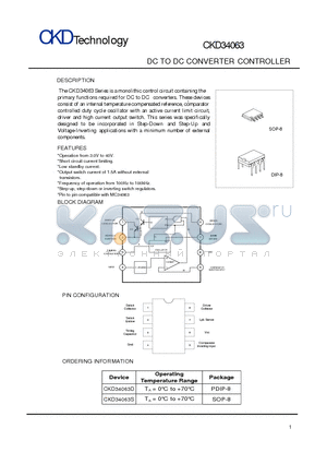 CKD34063 datasheet - DC TO DC CONVERTER CONTROLLER