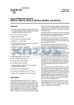 BPPGA16P datasheet - QUAD DIFFERENTIAL DRIVERS