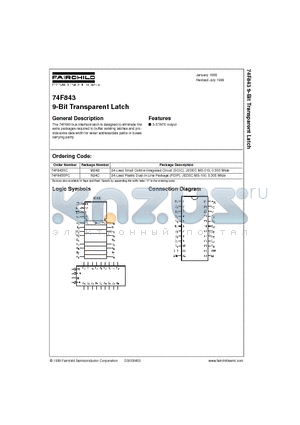 74F843SC datasheet - 9-Bit Transparent Latch