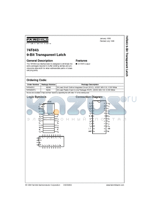 74F843SPC datasheet - 9-Bit Transparent Latch