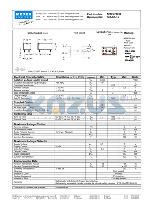 5217670010 datasheet - OPT COUPLER