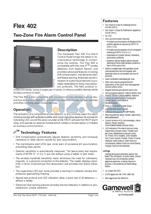 52194 datasheet - Two-Zone Fire Alarm Control Panel