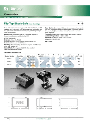 2860377H datasheet - Fuseholders - For 3AG, 5 x 20mm, or 2AG Fuses