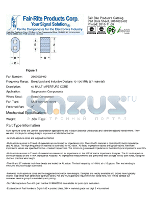 2867002402 datasheet - 67 MULTI-APERTURE CORE