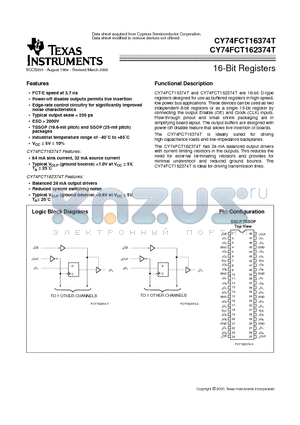 74FCT162374ATPVCT datasheet - 16-Bit Registers