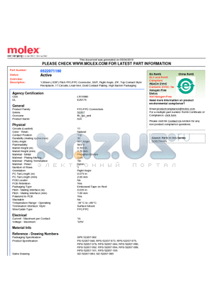 52207-1160 datasheet - 1.00mm (.039